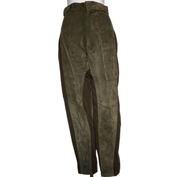 Pants - Genuine Suede Leggings Pants Olive Green Size M 28 Inch Waist